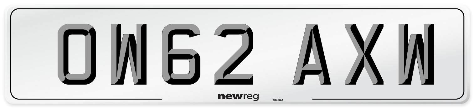 OW62 AXW Number Plate from New Reg